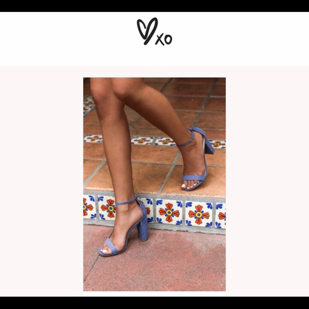 Lulu’s strappy high heeled blue sandals